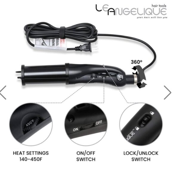 Professional Grade Waver & Curling Iron – 2" Ceramic - 450°F - Picture 3 of 15